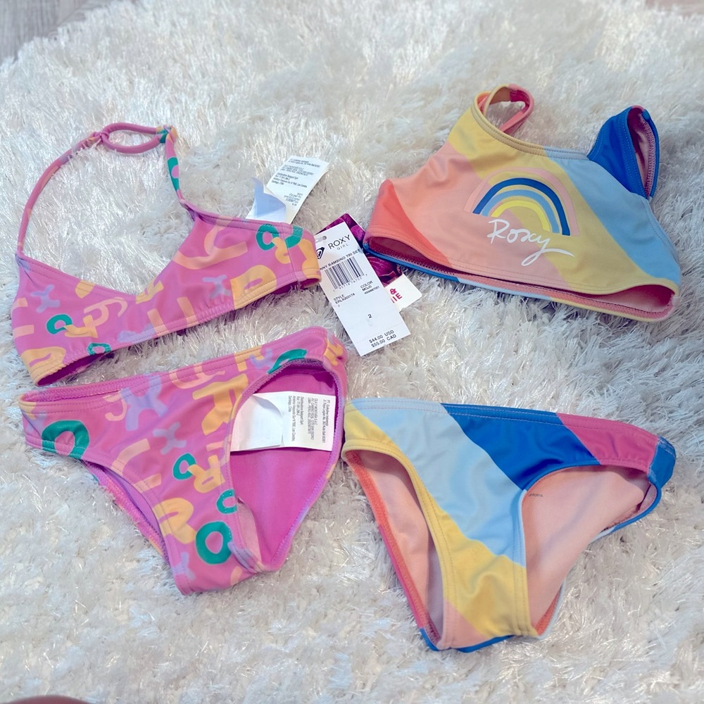Two Roxy bathing suits-  2T one of them is NWT one